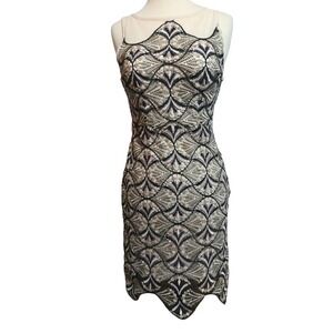 Top Shop multi-color crochet overlay dress sleeveless woman size 4 mini